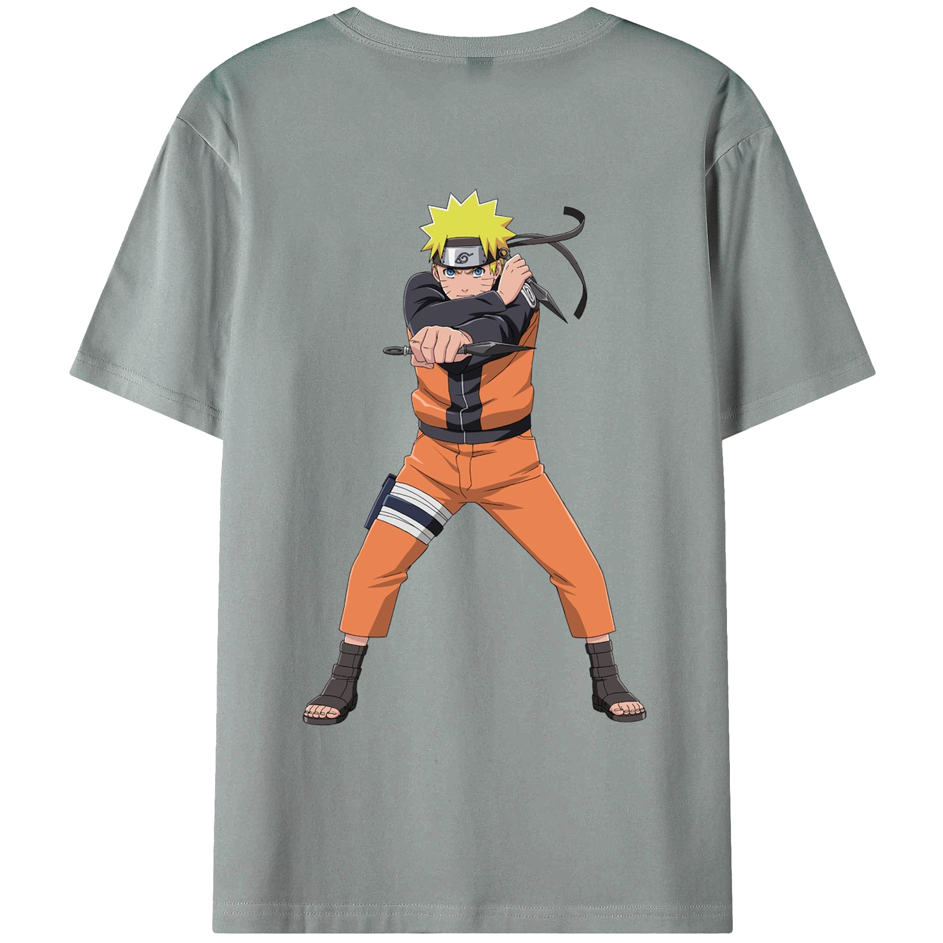 （画像用） NARUTO -ナルト- うずまき ナルト Uzumaki Naruto 綿100％ メンズ半袖Tシャツ（バックプリント） 通気性